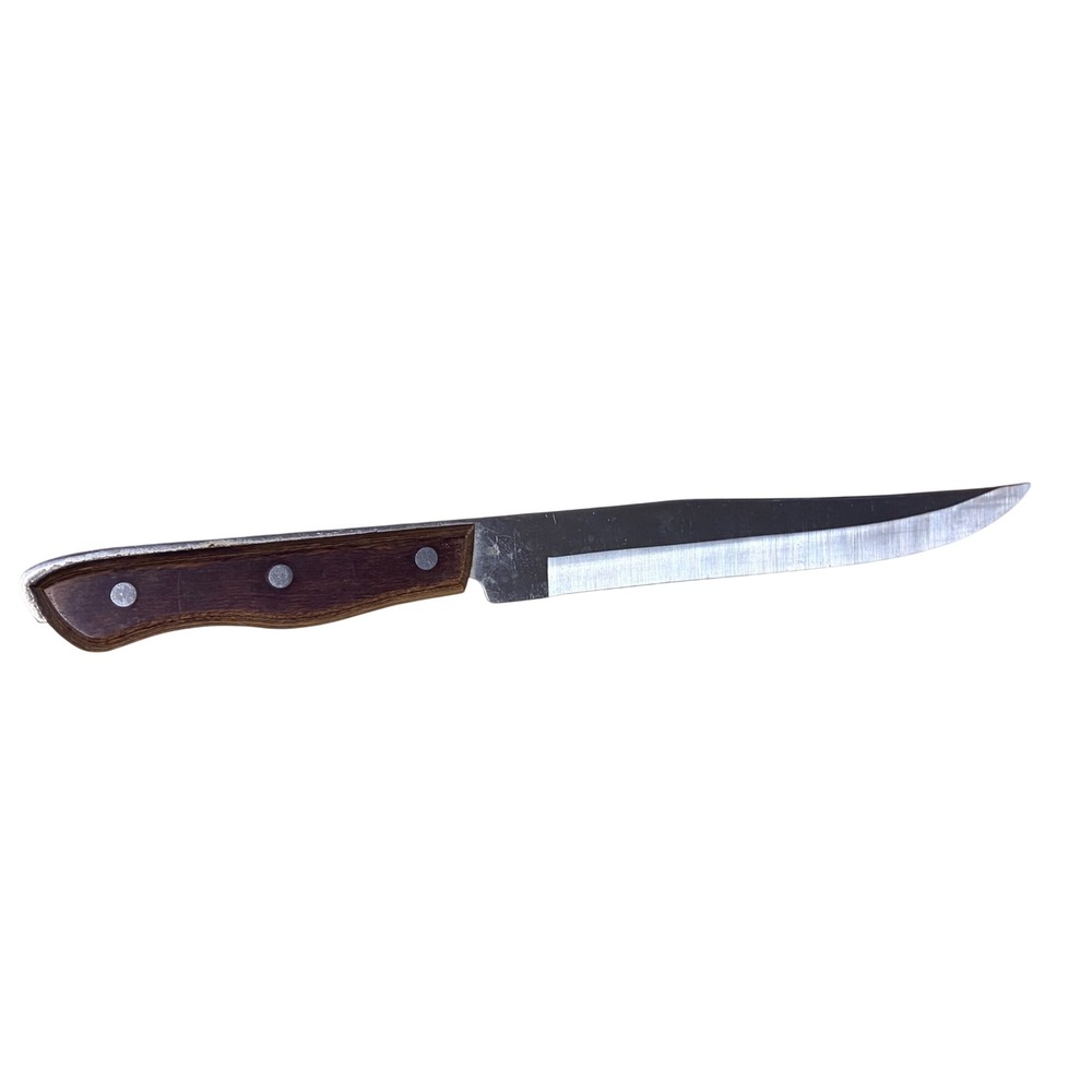 Vintage Maxam Steel Japan & Rogers Co Stainless Steel Wood Handle Knife